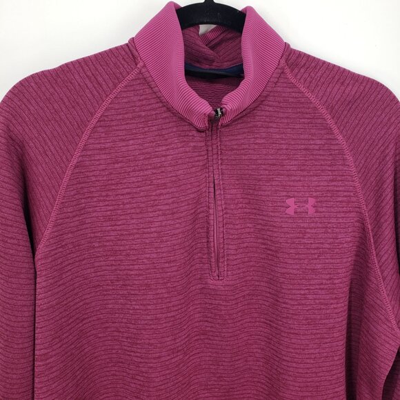 Under Armour Quarter Zip Pullover Sweatshirt XL‎ Mens Long Sleeve Loose Fit Red - Picture 6 of 9